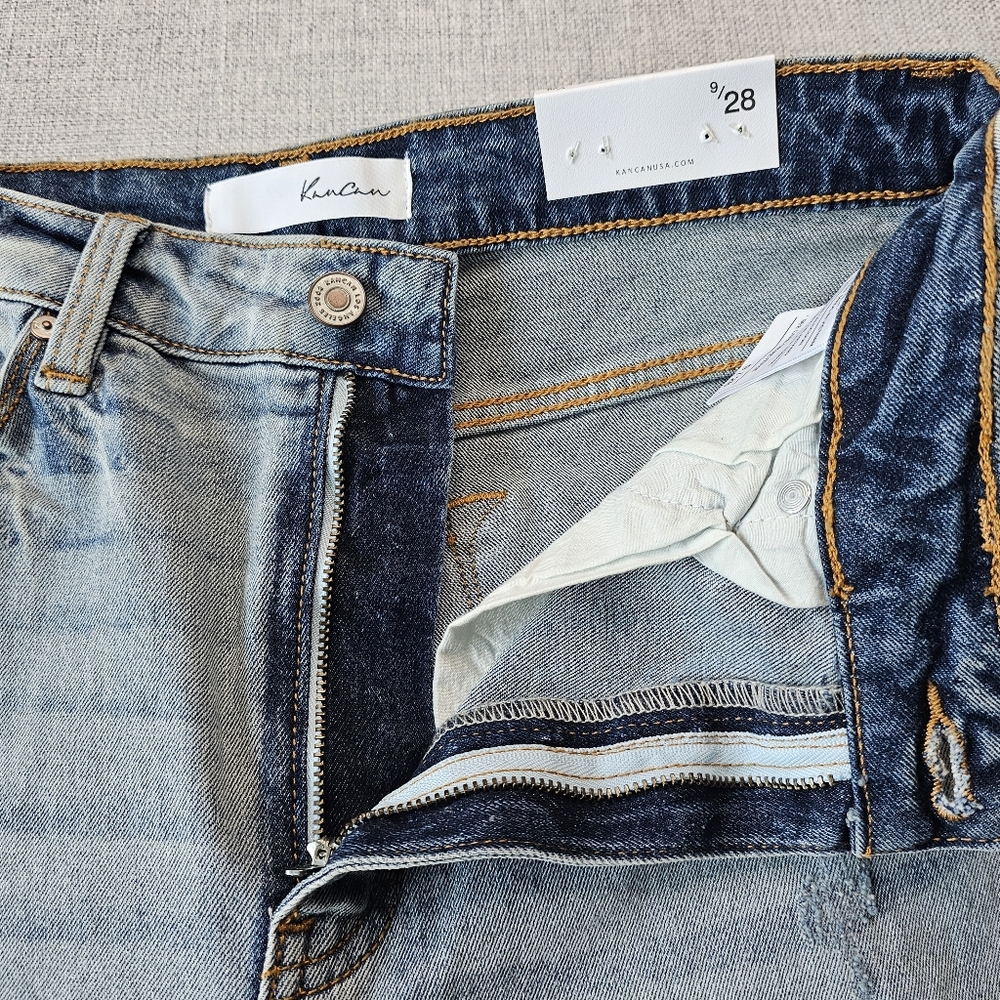 KanCan Straight Fit Jeans Size 28 Waist Raw Hem NWT - Picture 3 of 15